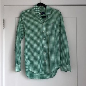 Vineyard Vines Men Green Gingham Tucker Shirt, XS